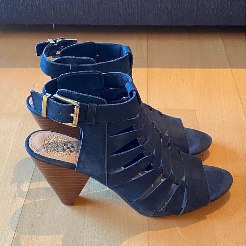 Vince Camuto blue suede sandals, size 7.5